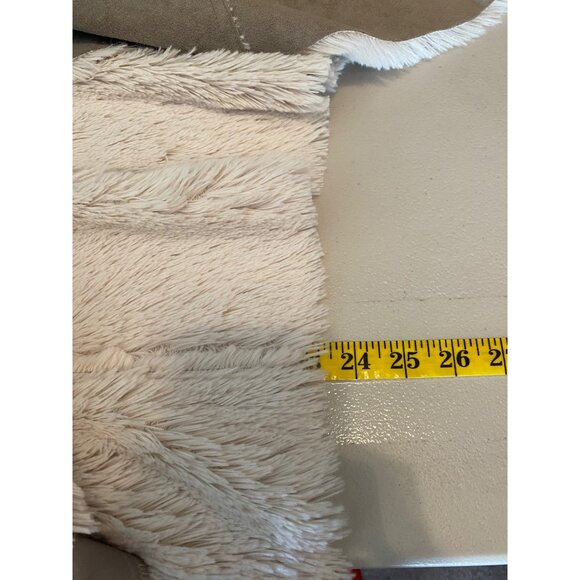 Cupcakes & Cashmere Faux Suede & Fur Beige Vest Asymmetrical Hem Medium - Picture 10 of 12